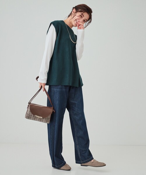 SHOO・LA・RUE（シューラルー）の「◆コーデを彩る 生地コンビ フラップショルダーバッグ（ショルダーバッグ・レディース・ブラック系1/ブラック系3/ダークブラウン系1・00）」の15枚目の写真