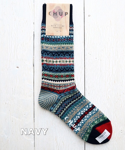 CHUP(チュプ)の「CHUP(チュプ) "HAPPY HOLIDAYS(ハッピーホリデイズ)" ソックス 2024-25年秋冬☆数量限定生産(ソックス/靴下・レディース・グレー/ネイビー/インディゴブルー/オートミール・SMALL/MEDIUM)」の4枚目の写真