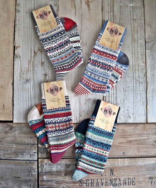 CHUP(チュプ)の「CHUP(チュプ) "HAPPY HOLIDAYS(ハッピーホリデイズ)" ソックス 2024-25年秋冬☆数量限定生産(ソックス/靴下・レディース・グレー/ネイビー/インディゴブルー/オートミール・SMALL/MEDIUM)」の5枚目の写真