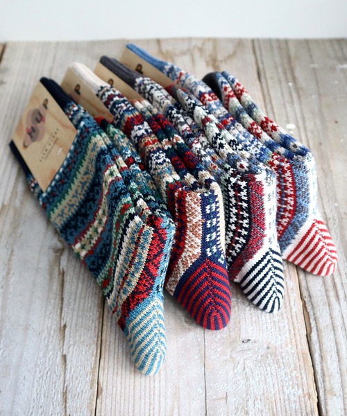 CHUP(チュプ)の「CHUP(チュプ) "HAPPY HOLIDAYS(ハッピーホリデイズ)" ソックス 2024-25年秋冬☆数量限定生産(ソックス/靴下・レディース・グレー/ネイビー/インディゴブルー/オートミール・SMALL/MEDIUM)」の7枚目の写真