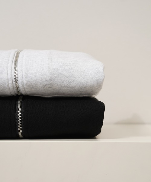 1111clothing(ワンフォークロージング)の「裏起毛 ロゴ刺繍 フルジップパーカー【セットアップ可能】/ Lined Full Zip Hoodie with Embroidered Logo(パーカー・メンズ・ブラック/アッシュ・M/L)」の22枚目の写真