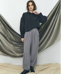 Muel Chic | Round stripe shirt ラウンドストライプシャツ(シャツ/ブラウス)