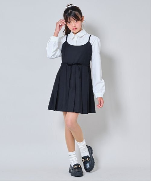 by LOVEiT（バイラビット）の「ベルトつきキャミワンピース（ワンピース・キッズ・サックスブルー/ブラック/グレー・120cm/130cm/140cm/150cm/160cm）」の4枚目の写真
