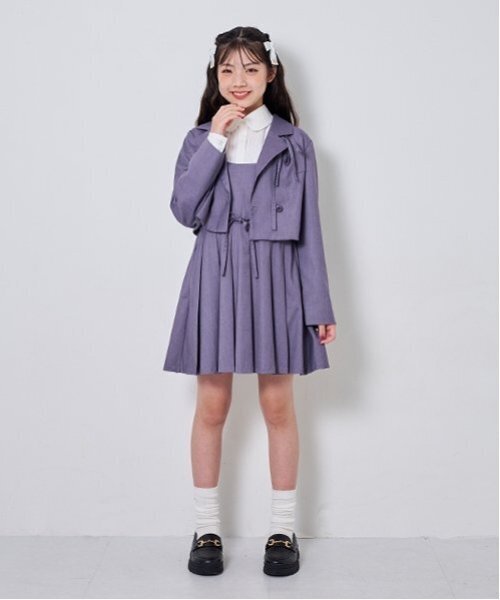 by LOVEiT（バイラビット）の「ベルトつきキャミワンピース（ワンピース・キッズ・サックスブルー/ブラック/グレー・120cm/130cm/140cm/150cm/160cm）」の5枚目の写真