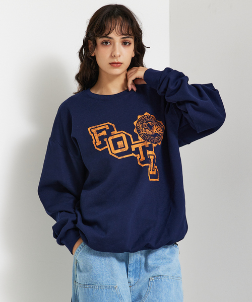 【FRUIT OF THE LOOM/フルーツオブザルーム】カレッジレトロプリントロゴクルースウェット/FTL RETRO LOGO SWEAT（スウェット）｜FRUIT OF THE LOOM（フルーツオブザルーム）