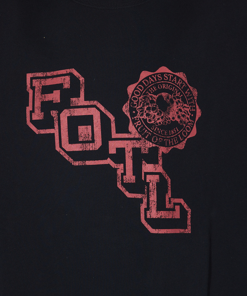 FRUIT OF THE LOOM(フルーツオブザルーム)の「【FRUIT OF THE LOOM/フルーツオブザルーム】カレッジレトロプリントロゴクルースウェット/FTL RETRO LOGO SWEAT(スウェット・メンズ・ネイビー/グレー/ブラック・M/XL/L)」の10枚目の写真