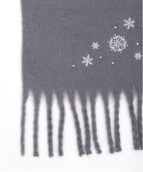 セール】雪の結晶刺繍ストール（マフラー）｜axes femme