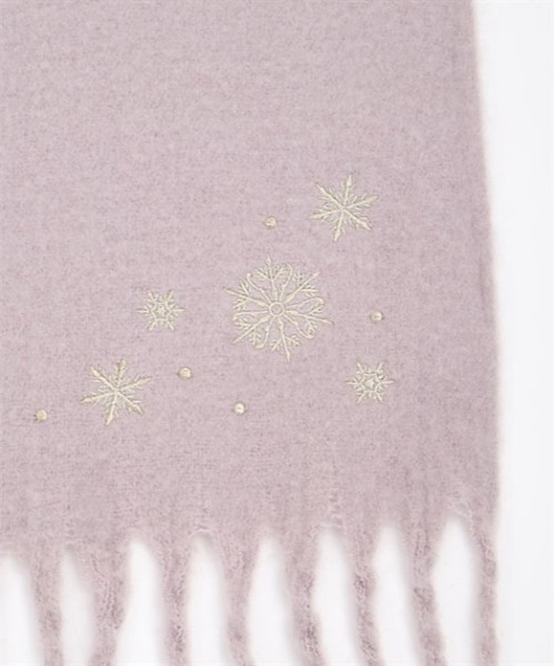 セール】雪の結晶刺繍ストール（マフラー）｜axes femme