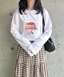 『低身長用サイズあり』スイーツプリントロングTシャツ
