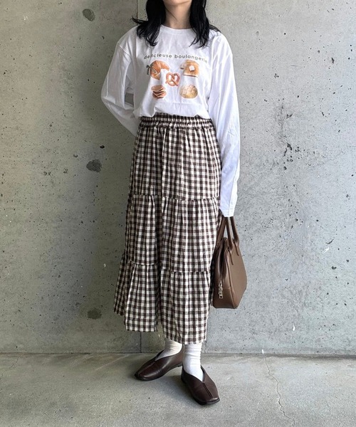 merrylatte(メリーラテ)の「『低身長用サイズあり』スイーツプリントロングTシャツ(Tシャツ/カットソー・レディース・ホワイト/B/A/C/D・MEDIUM/LARGE/SMALL/X-SMALL)」の10枚目の写真