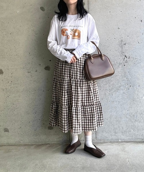 merrylatte(メリーラテ)の「『低身長用サイズあり』スイーツプリントロングTシャツ(Tシャツ/カットソー・レディース・ホワイト/B/A/C/D・MEDIUM/LARGE/SMALL/X-SMALL)」の12枚目の写真