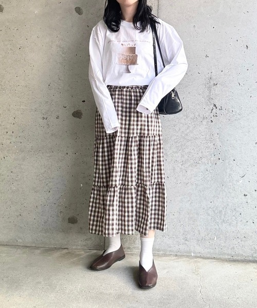 merrylatte(メリーラテ)の「『低身長用サイズあり』スイーツプリントロングTシャツ(Tシャツ/カットソー・レディース・ホワイト/B/A/C/D・MEDIUM/LARGE/SMALL/X-SMALL)」の8枚目の写真