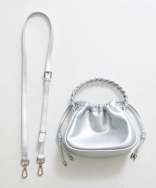 ORiental TRaffic（オリエンタルトラフィック）の「編み込みハンドバッグ BA-244（ハンドバッグ・レディース・ブラック/ブルー/シルバー・ﾌﾘ-）」の9枚目の写真