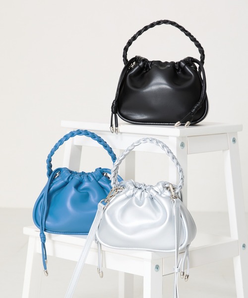 ORiental TRaffic（オリエンタルトラフィック）の「編み込みハンドバッグ BA-244（ハンドバッグ・レディース・ブラック/ブルー/シルバー・ﾌﾘ-）」の8枚目の写真