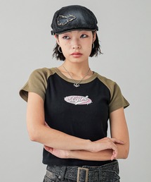 X-girl | OVAL LOGO EMBROIDERY RAGLAN S/S BABY TEE(Tシャツ/カットソー)