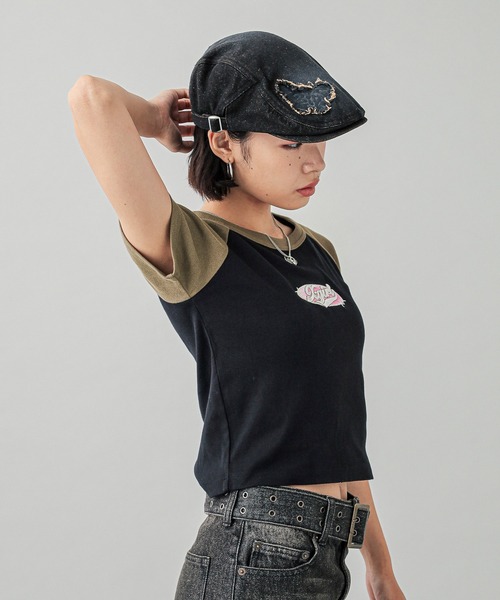 セール】OVAL LOGO EMBROIDERY RAGLAN S/S BABY TEE（Tシャツ