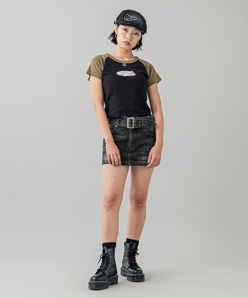 セール】OVAL LOGO EMBROIDERY RAGLAN S/S BABY TEE（Tシャツ