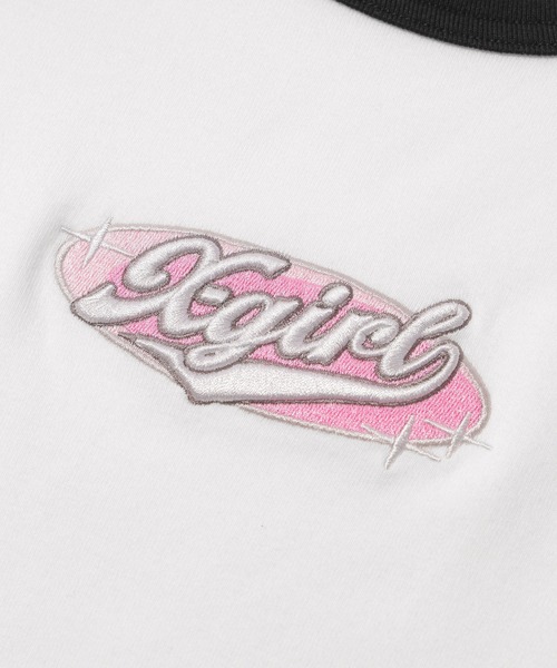 【X-girl】OVAL LOGO EMBROIDERY RAGLAN S/S BABY TEE OVAL LOGO EMBROIDERY RAGLAN S/S BABY TEE – calif（カリフ