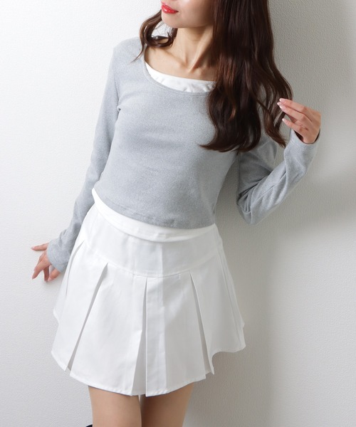 Lace Ladies（レースレディース）の「ソリッドカラー ラウンドネック ベーシック 長袖 トップス（Tシャツ/カットソー・レディース・アイボリー/ダークグレー/ベージュ/ライトグレー/ピンク/ブラウン・M/XL）」の11枚目の写真