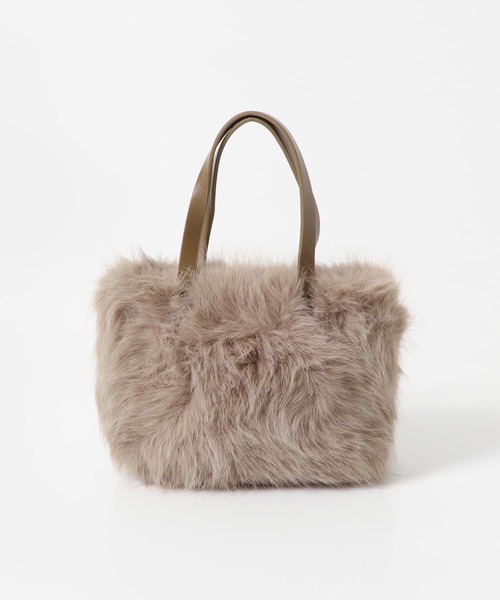URBAN RESEARCH ROSSO WOMEN（アーバンリサーチ　ロッソ）の「フラッフィーハンドバッグ（ハンドバッグ・レディース・モカ/オフホワイト/ピンク・-）」の7枚目の写真