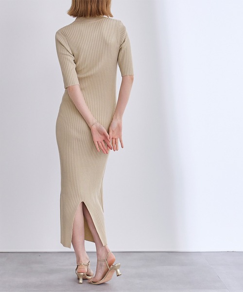 UR'S(ユアーズ)の「フィットポロニットワンピース(ワンピース・レディース・ベージュ/ブラック・M/S/L)」の10枚目の写真