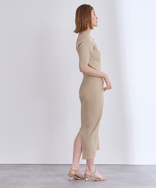 UR'S(ユアーズ)の「フィットポロニットワンピース(ワンピース・レディース・ベージュ/ブラック・M/S/L)」の12枚目の写真