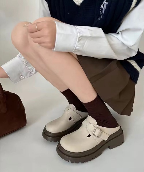 ammy.(エイミードット)の「【 ammy. / エイミードット 】 厚底 サボサンダル / クロッグシューズ(サンダル・レディース・ライトベージュ/ベージュ/ブラウン・38/39/37/36)」の7枚目の写真