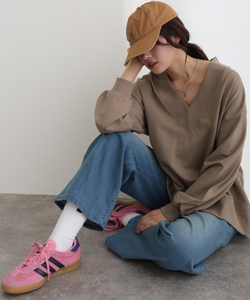 ウエストリブワイドストレートデニムパンツ（デニムパンツ）｜ElegChic（エレグシック）