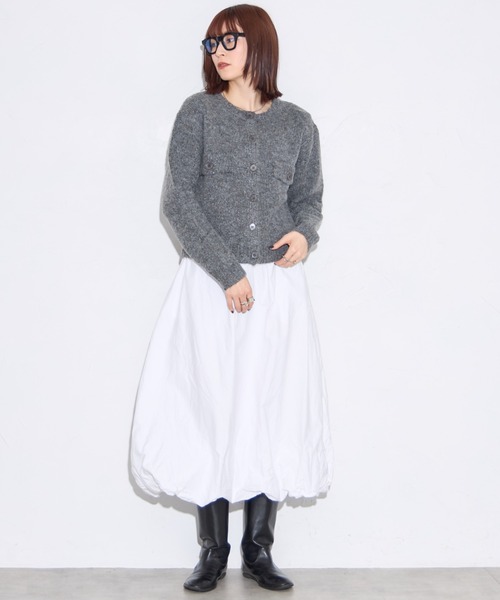 leimn(レイムン)の「クルーネックラメミックスニットカーディガン(カーディガン/ボレロ・レディース・ブラウン/チャコールグレー・M)」の4枚目の写真