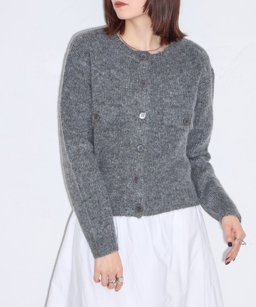 leimn(レイムン)の「クルーネックラメミックスニットカーディガン(カーディガン/ボレロ・レディース・ブラウン/チャコールグレー・M)」の10枚目の写真