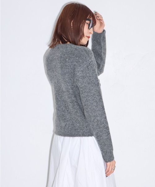 leimn(レイムン)の「クルーネックラメミックスニットカーディガン(カーディガン/ボレロ・レディース・ブラウン/チャコールグレー・M)」の7枚目の写真