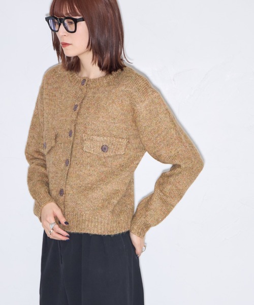 leimn(レイムン)の「クルーネックラメミックスニットカーディガン(カーディガン/ボレロ・レディース・ブラウン/チャコールグレー・M)」の14枚目の写真