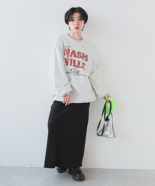 RAGEBLUE（レイジブルー）の「ヴィンテージライク/ロックプリントスウェット（スウェット・レディース・ホワイト/スミクロ・FREE）」の3枚目の写真