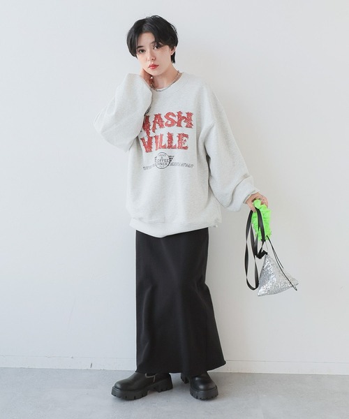 RAGEBLUE（レイジブルー）の「ヴィンテージライク/ロックプリントスウェット（スウェット・レディース・ホワイト/スミクロ・FREE）」の4枚目の写真