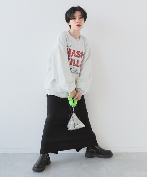 RAGEBLUE（レイジブルー）の「ヴィンテージライク/ロックプリントスウェット（スウェット・レディース・ホワイト/スミクロ・FREE）」の5枚目の写真