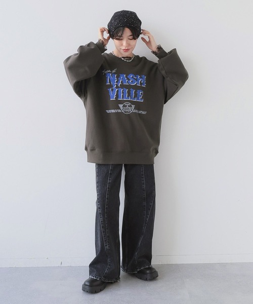 RAGEBLUE（レイジブルー）の「ヴィンテージライク/ロックプリントスウェット（スウェット・レディース・ホワイト/スミクロ・FREE）」の7枚目の写真