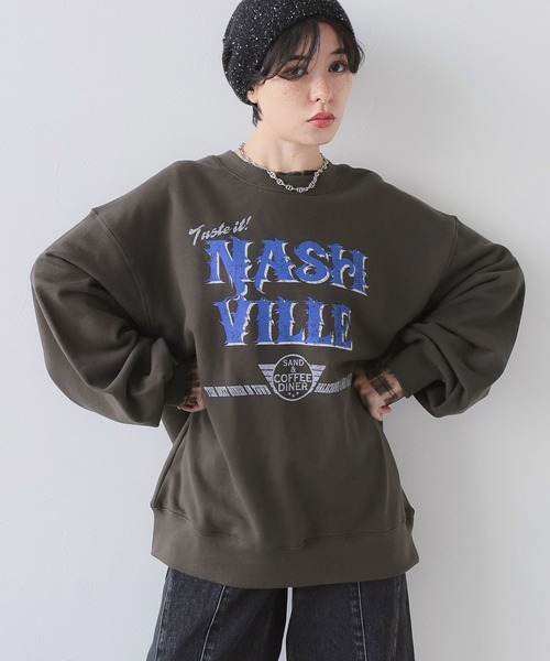 RAGEBLUE（レイジブルー）の「ヴィンテージライク/ロックプリントスウェット（スウェット・レディース・ホワイト/スミクロ・FREE）」の9枚目の写真