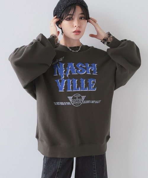 RAGEBLUE（レイジブルー）の「ヴィンテージライク/ロックプリントスウェット（スウェット・レディース・ホワイト/スミクロ・FREE）」の10枚目の写真