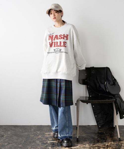 RAGEBLUE（レイジブルー）の「ヴィンテージライク/ロックプリントスウェット（スウェット・レディース・ホワイト/スミクロ・FREE）」の22枚目の写真