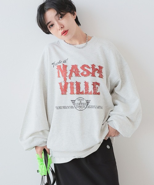 RAGEBLUE（レイジブルー）の「ヴィンテージライク/ロックプリントスウェット（スウェット・レディース・ホワイト/スミクロ・FREE）」の20枚目の写真