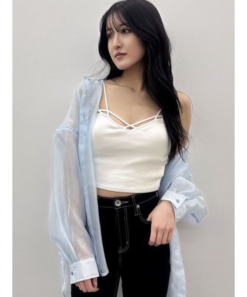 GYDA(ジェイダ)の「バインダービスチェ(キャミソール・レディース・ブラック/オフホワイト・FREE)」の16枚目の写真