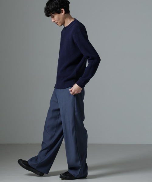 NANO universe（ナノユニバース）の「MIXワッフルモックネックニット（ニット/セーター・メンズ・ブラック/グリーン系その他5/ネイビー・L/M）」の9枚目の写真