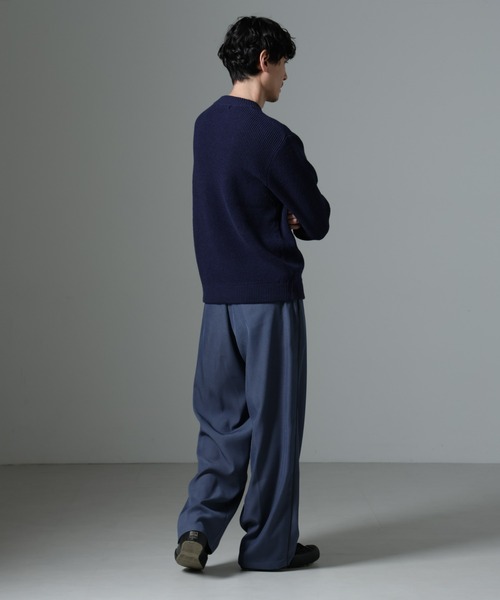 NANO universe（ナノユニバース）の「MIXワッフルモックネックニット（ニット/セーター・メンズ・ブラック/グリーン系その他5/ネイビー・L/M）」の10枚目の写真