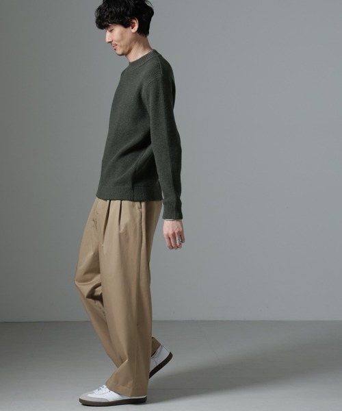 NANO universe（ナノユニバース）の「MIXワッフルモックネックニット（ニット/セーター・メンズ・ブラック/グリーン系その他5/ネイビー・L/M）」の17枚目の写真