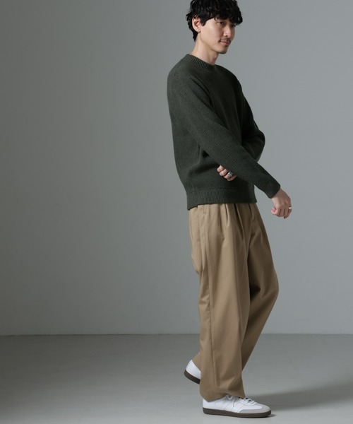 NANO universe（ナノユニバース）の「MIXワッフルモックネックニット（ニット/セーター・メンズ・ブラック/グリーン系その他5/ネイビー・L/M）」の19枚目の写真