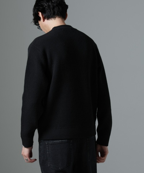 NANO universe（ナノユニバース）の「MIXワッフルモックネックニット（ニット/セーター・メンズ・ブラック/グリーン系その他5/ネイビー・L/M）」の22枚目の写真