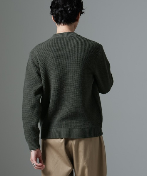 NANO universe（ナノユニバース）の「MIXワッフルモックネックニット（ニット/セーター・メンズ・ブラック/グリーン系その他5/ネイビー・L/M）」の14枚目の写真