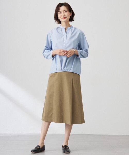 J.PRESS(ジェイプレス)の「【洗える・接触冷感・UVケア】エステネージュストライプ コクーン ブラウス(シャツ/ブラウス・レディース・サックスブルー系1/ブルー系1/ネイビー系3/ライトグレー系1・11/9)」の10枚目の写真