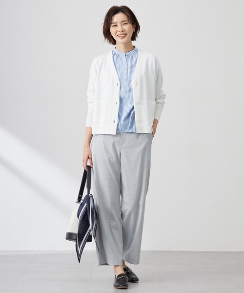 J.PRESS(ジェイプレス)の「【洗える・接触冷感・UVケア】エステネージュストライプ コクーン ブラウス(シャツ/ブラウス・レディース・サックスブルー系1/ブルー系1/ネイビー系3/ライトグレー系1・11/9)」の15枚目の写真
