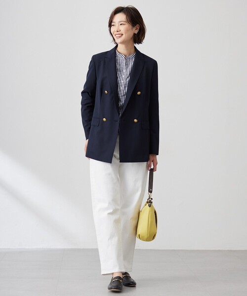 J.PRESS(ジェイプレス)の「【洗える・接触冷感・UVケア】エステネージュストライプ コクーン ブラウス(シャツ/ブラウス・レディース・サックスブルー系1/ブルー系1/ネイビー系3/ライトグレー系1・11/9)」の18枚目の写真